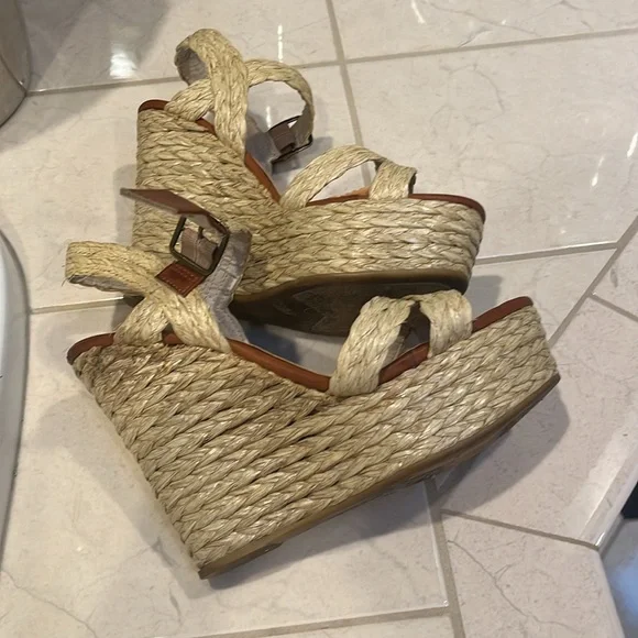 Raffia platform espadrilless size 8 - Picture 4 of 6